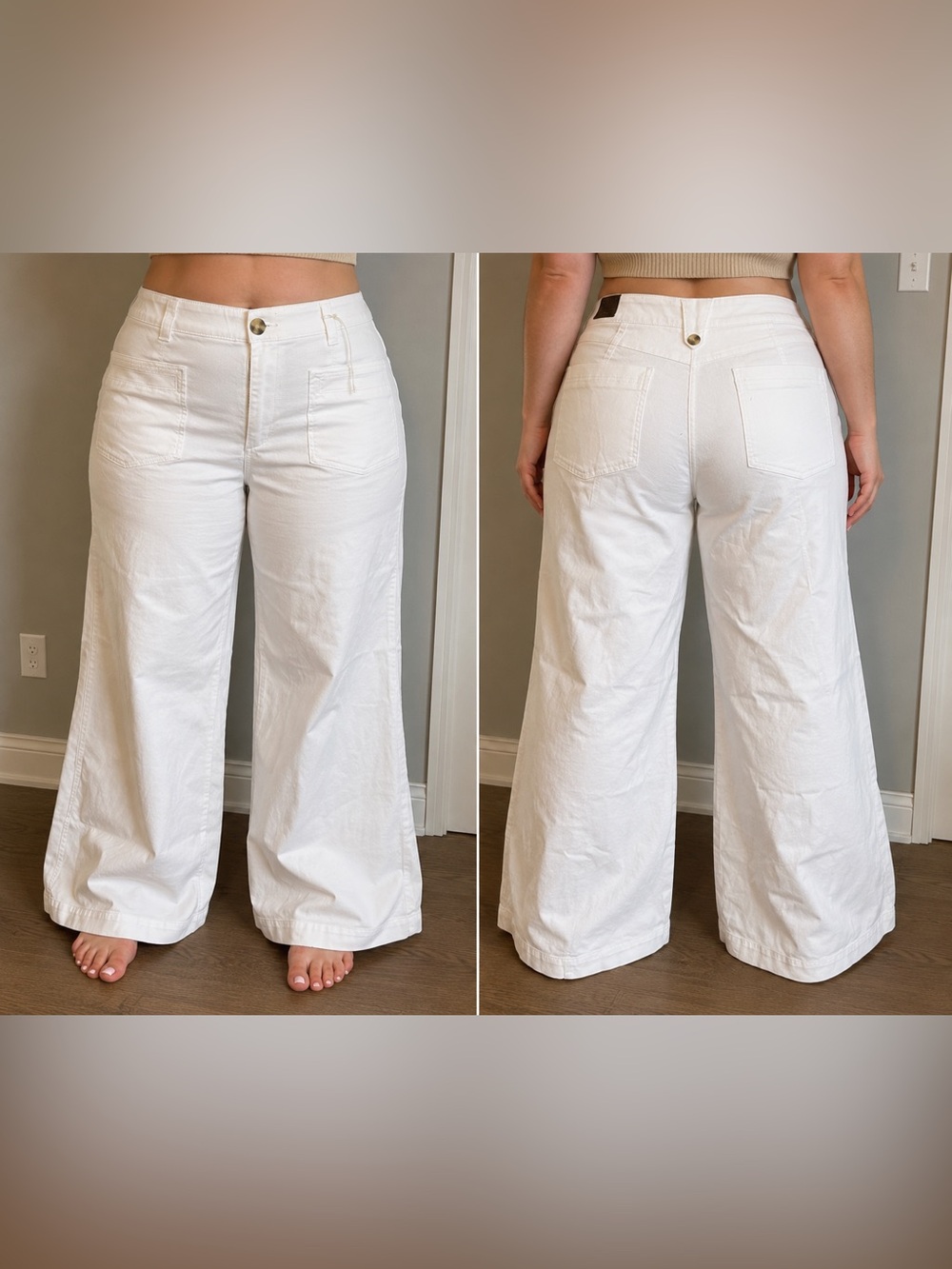 NWT Wit & Wisdom White High Waisted Wide Leg Pants
